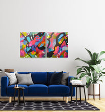 Load image into Gallery viewer, Vibrant colourful original abstract painting for your home created by Julie Breheret on Vancouver Island, Canada
