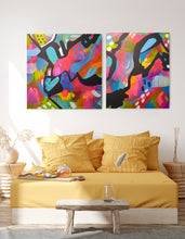 Charger l&#39;image dans la galerie, Vibrant colourful original abstract painting for sale created by Julie Breheret on Vancouver Island, Canada
